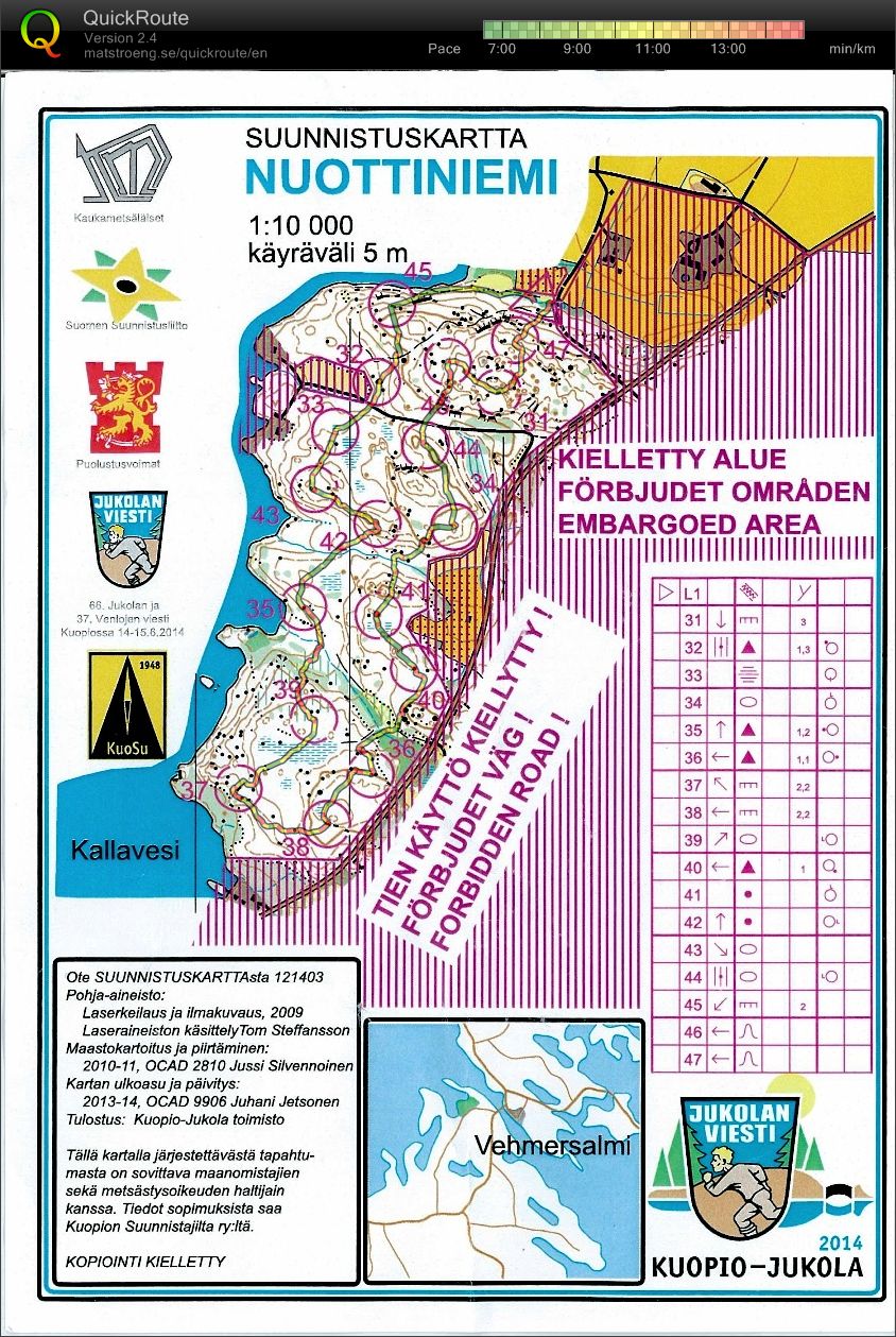 Jukola 2014 model map (14/06/2014)
